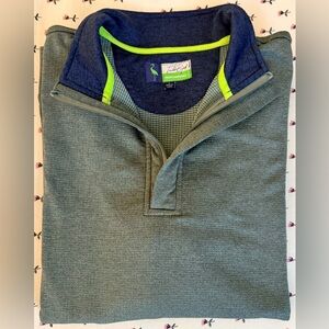 Tailorbyrd Men's Heathered Olive Green Quarter-Zip Performance Pullover